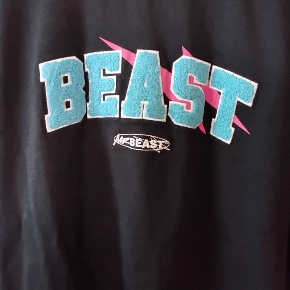 Mr. Beast Black and Blue Graphic T-Shirt